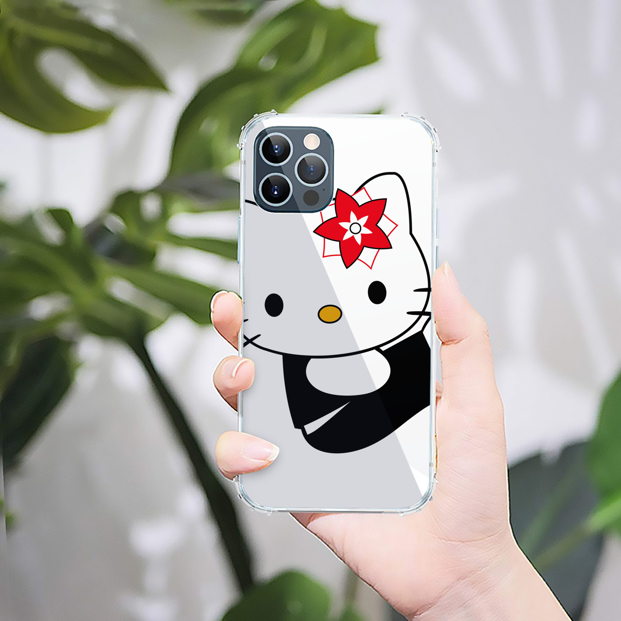 （画像用） Hello Kitty ハローキティ 【iPhone 12シリーズ対応】透明スマホケース（クリアソフトケース）